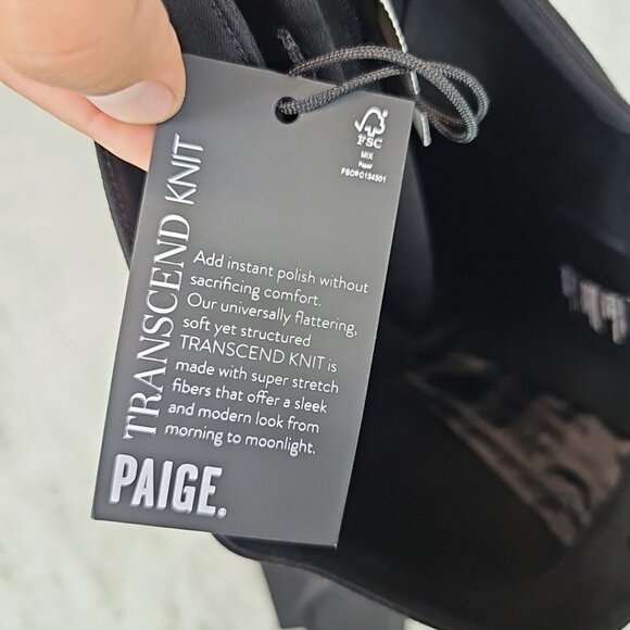 Paige Pants Womens Size 26 Black Transcend Knit Karlee Mid Rise Skinny Ankle - Picture 9 of 15